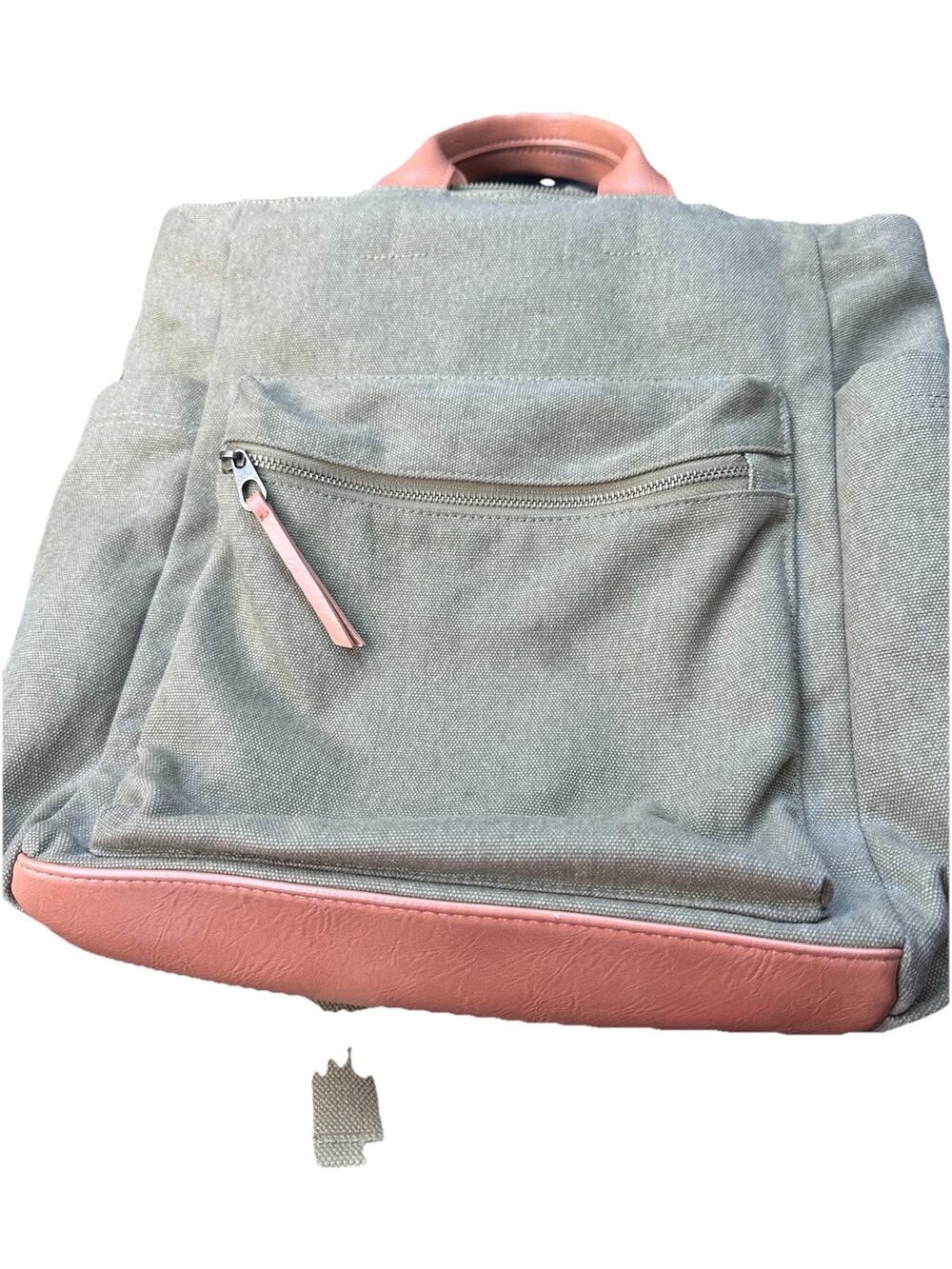 Universal Thread Goods Co Canvas Backpack Olive Green Faux Leather Laptop School